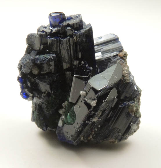 Azurite partially altered to Malachite from Tsumeb Mine, Otavi-Bergland District, Oshikoto, Namibia