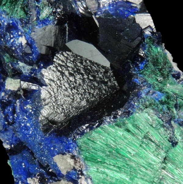 Azurite with Malachite from Milpillas Mine, Cuitaca, Sonora, Mexico