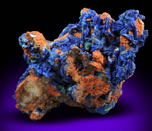 Azurite, Malachite, Limonite, Quartz from M'Ssici, Alnif Cercle, Dra-Tafilalet, Morocco