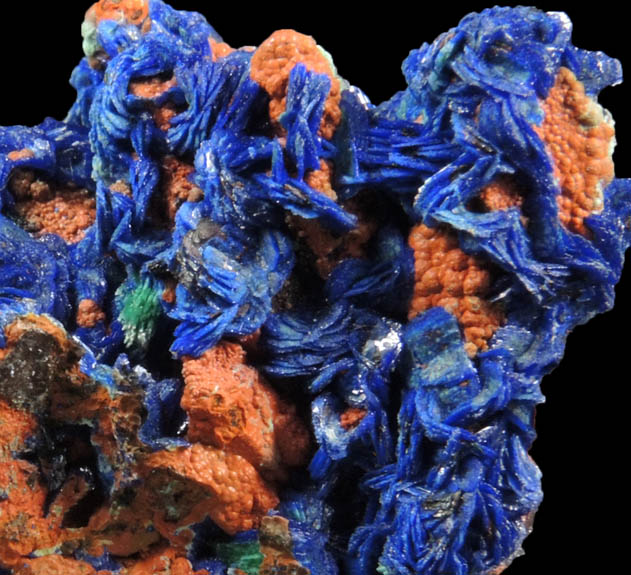 Azurite, Malachite, Limonite, Quartz from M'Ssici, Alnif Cercle, Dra-Tafilalet, Morocco