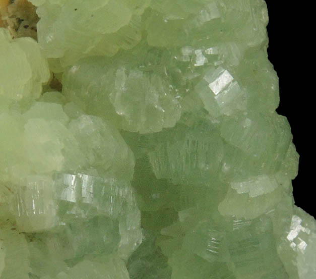 Prehnite with pseudomorphic cavities after Anhydrite from Lane's Quarry, Westfield, Hampden County, Massachusetts