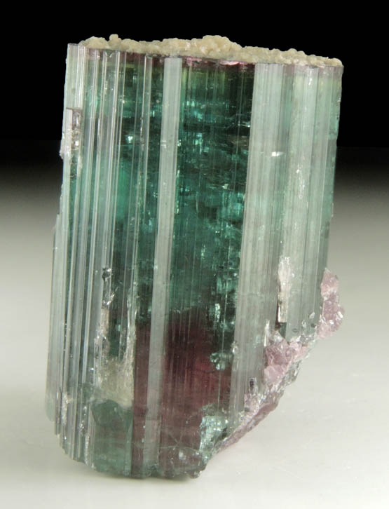 Elbaite var. Bi-colored Tourmaline with Lepidolite from Santa Rosa Mine, Itambacuri, Minas Gerais, Brazil