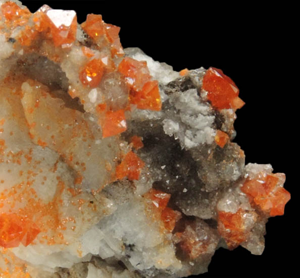 Wulfenite (pseudo-octahedral) and Calcite from Old Yuma Mine, west of Tucson, Pima County, Arizona