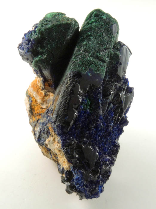 Azurite partially altered to Malachite from Touissit Mine, 21 km SSE of Oujda, Jerada Province, Oriental, Morocco