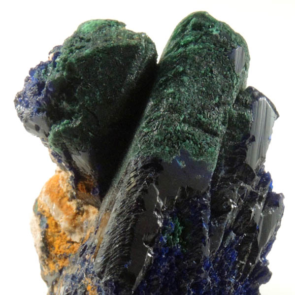 Azurite partially altered to Malachite from Touissit Mine, 21 km SSE of Oujda, Jerada Province, Oriental, Morocco