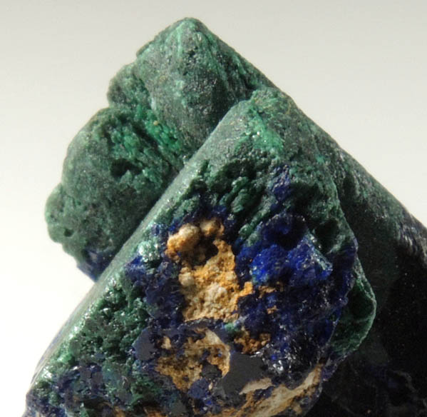 Azurite partially altered to Malachite from Touissit Mine, 21 km SSE of Oujda, Jerada Province, Oriental, Morocco