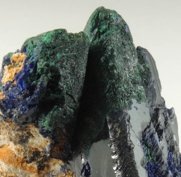 Azurite partially altered to Malachite from Touissit Mine, 21 km SSE of Oujda, Jerada Province, Oriental, Morocco