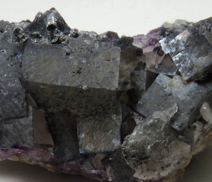 Nickelskutterudite var. Chloanthite on Fluorite from Zinngrube Sauberg, Ehrenfriedersdorf, Erzgebirge, Germany