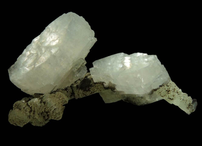 Heulandite on Prehnite from Upper New Street Quarry, Paterson, Passaic County, New Jersey