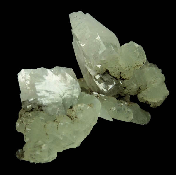 Heulandite on Prehnite from Upper New Street Quarry, Paterson, Passaic County, New Jersey