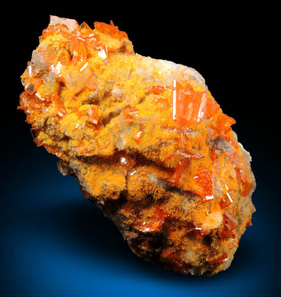 Wulfenite with Mimetite from Rowley Mine, 20 km northwest of Theba, Painted Rock Mountains, Maricopa County, Arizona