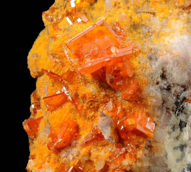 Wulfenite with Mimetite from Rowley Mine, 20 km northwest of Theba, Painted Rock Mountains, Maricopa County, Arizona