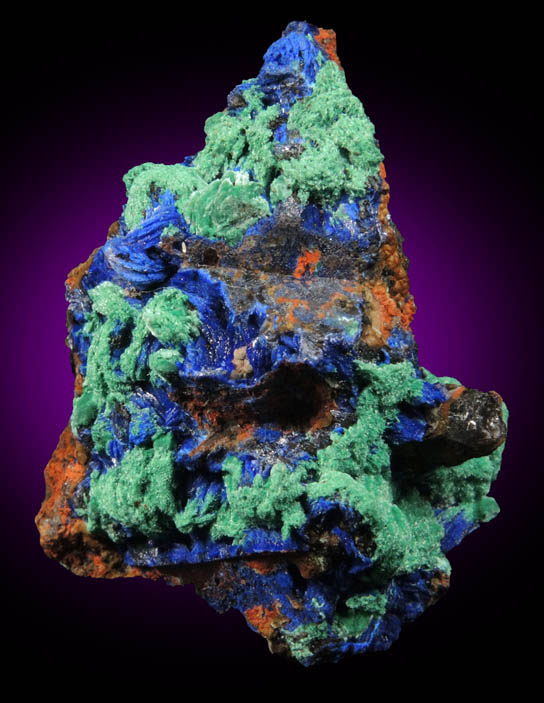 Azurite, Malachite, Limonite, Quartz from M'Ssici, Alnif Cercle, Dra-Tafilalet, Morocco