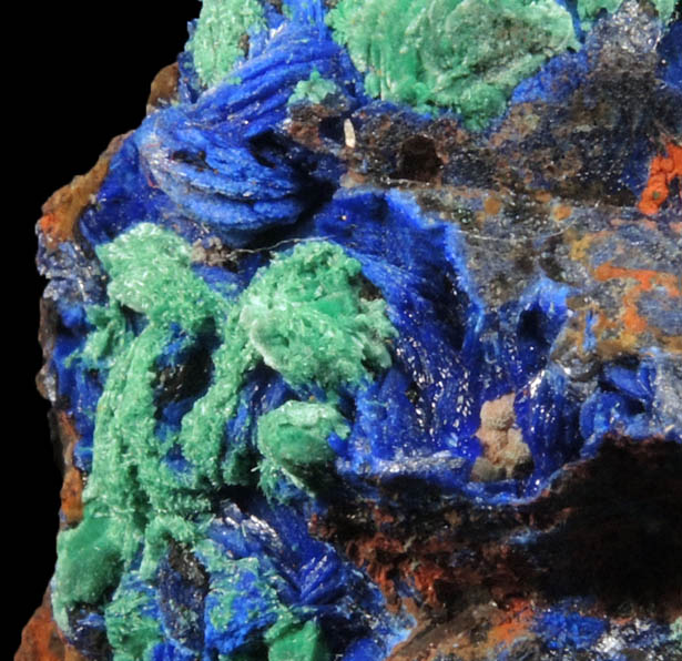 Azurite, Malachite, Limonite, Quartz from M'Ssici, Alnif Cercle, Dra-Tafilalet, Morocco