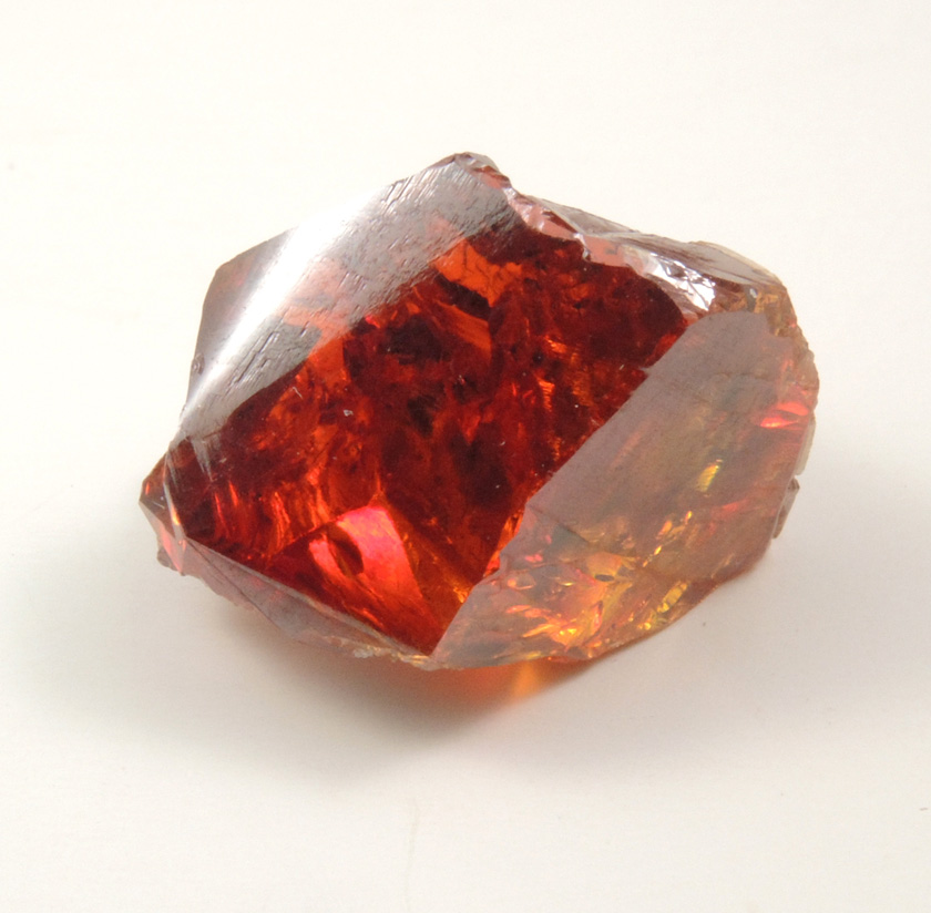 Sphalerite (gem-grade red-brown crystal) from Empire State Zinc Mine #4 (formerly ZCA No. 4 Mine), 4065' Level, Balmat, St. Lawrence County, New York