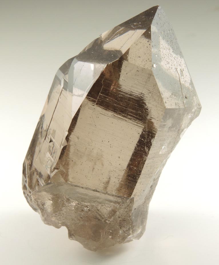 Quartz var. Smoky Quartz (flawless crystal with rare extra faces) from Grimsel Pass, Obergoms, Valais, Switzerland