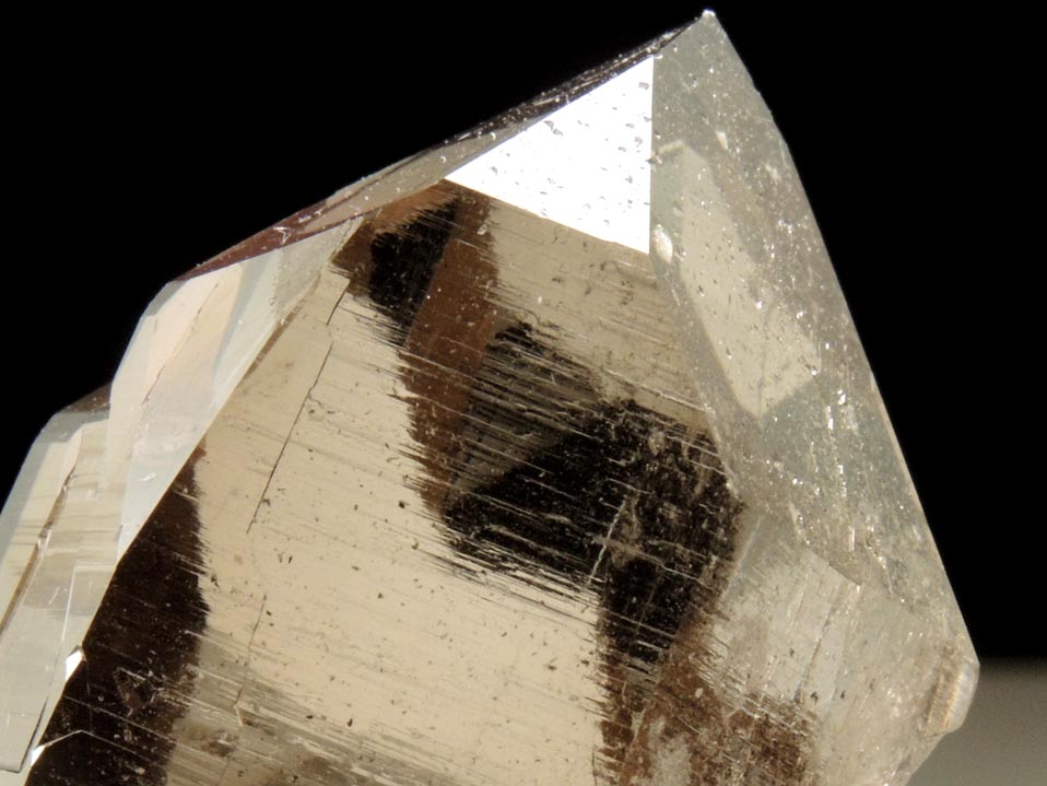 Quartz var. Smoky Quartz (flawless crystal with rare extra faces) from Grimsel Pass, Obergoms, Valais, Switzerland