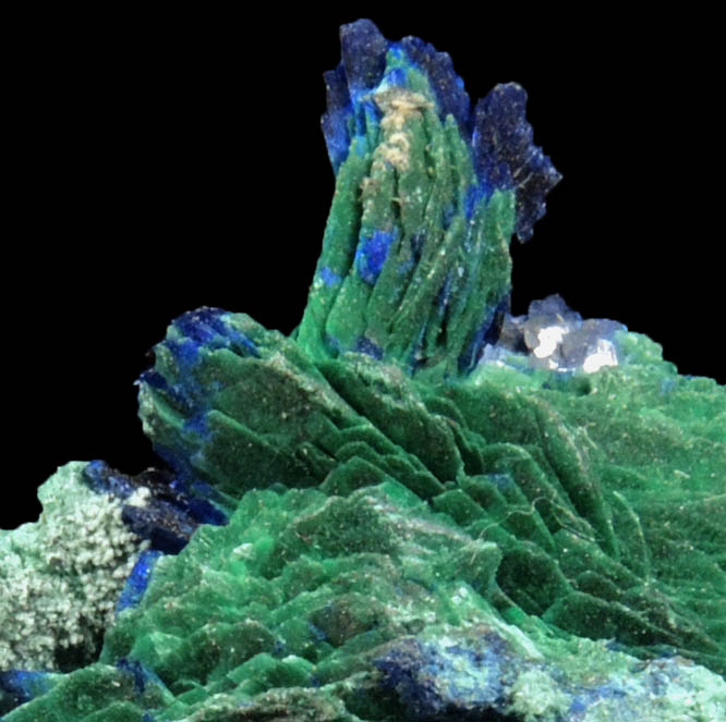 Malachite pseudomorphs after Azurite from Morenci Mine, Clifton District, Greenlee County, Arizona