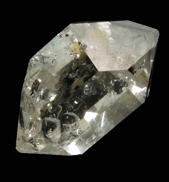 Quartz var. Herkimer Diamond with hydrocarbon inclusions from Ace of Diamonds Mine, Middleville, Herkimer County, New York