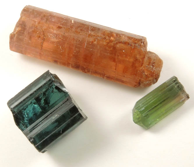Elbaite Tourmaline (3 crystals) from Minas Gerais, Brazil