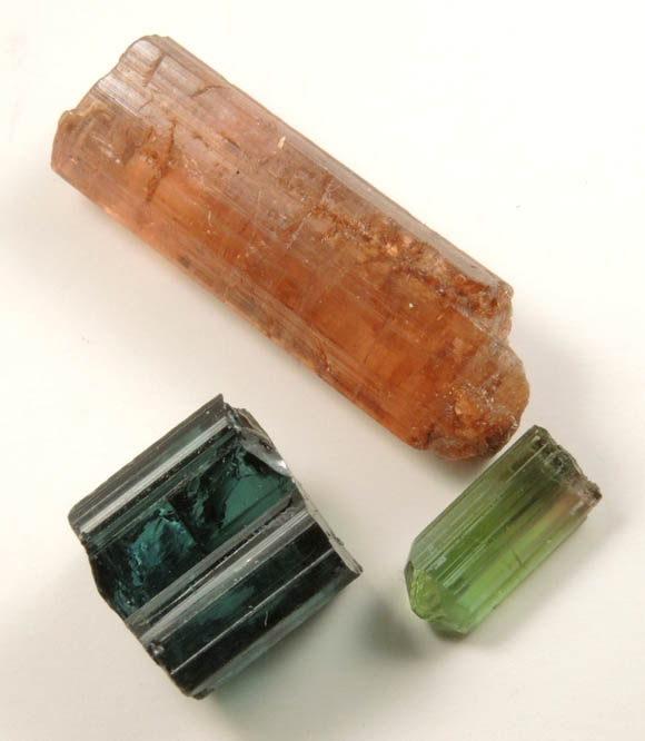 Elbaite Tourmaline (3 crystals) from Minas Gerais, Brazil