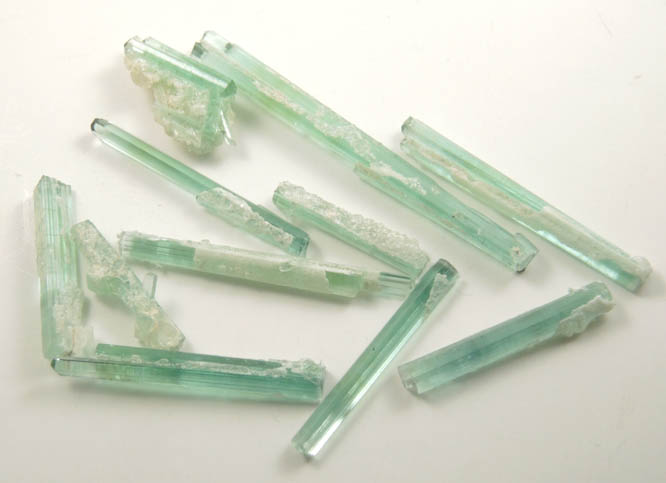Elbaite Tourmaline (12 crystals) from Paprok, Kamdesh District, Nuristan Province, Afghanistan