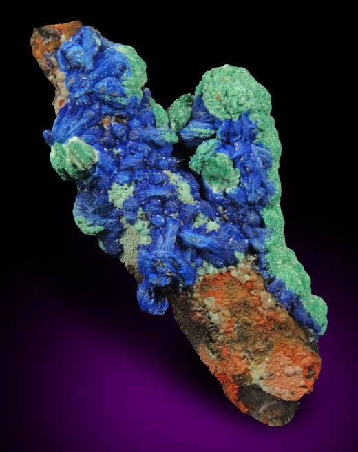 Azurite, Malachite, Limonite, Quartz from M'Ssici, Alnif Cercle, Dra-Tafilalet, Morocco