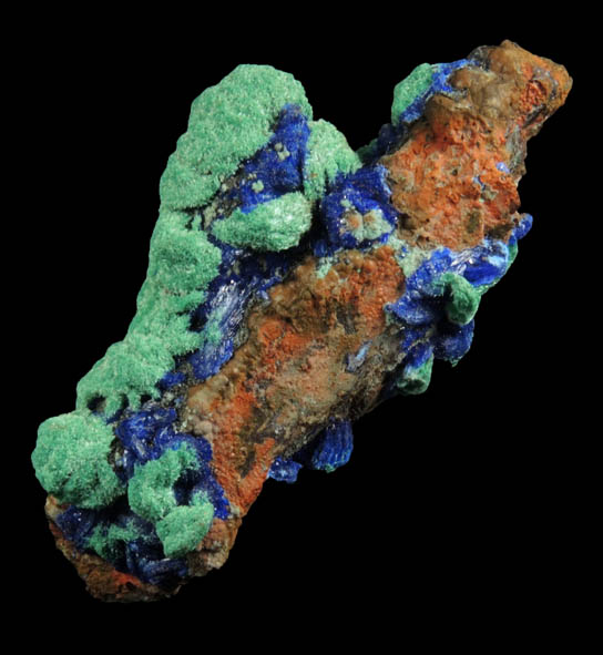 Azurite, Malachite, Limonite, Quartz from M'Ssici, Alnif Cercle, Dra-Tafilalet, Morocco