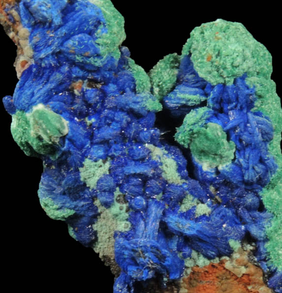 Azurite, Malachite, Limonite, Quartz from M'Ssici, Alnif Cercle, Dra-Tafilalet, Morocco