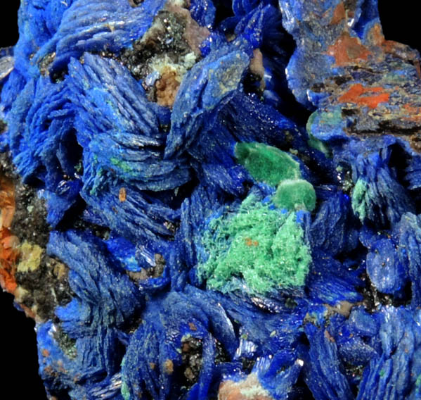 Azurite, Malachite, Limonite, Quartz from M'Ssici, Alnif Cercle, Dra-Tafilalet, Morocco