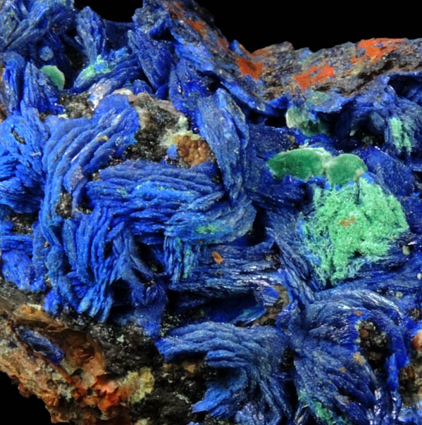 Azurite, Malachite, Limonite, Quartz from M'Ssici, Alnif Cercle, Dra-Tafilalet, Morocco