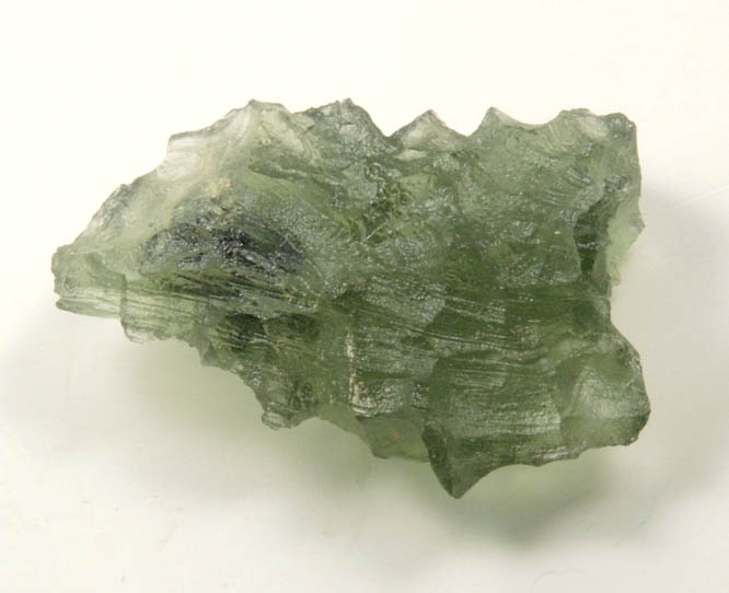 Moldavite (Tektite  natural glass caused by meteorite impact) from Vltava (Moldau) River, southern Bohemia, Czech Republic (Type Locality for Moldavite)