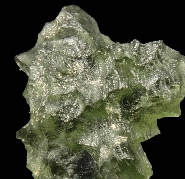 Moldavite (Tektite  natural glass caused by meteorite impact) from Vltava (Moldau) River, southern Bohemia, Czech Republic (Type Locality for Moldavite)