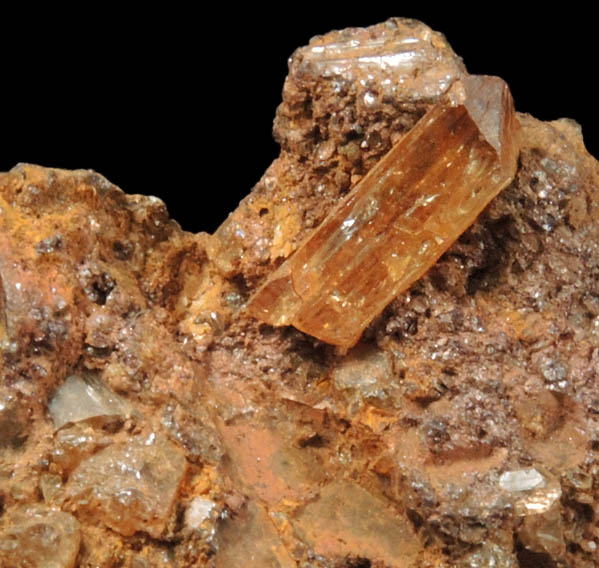 Topaz var. Imperial Topaz in laterite from Ouro Preto, Minas Gerais, Brazil