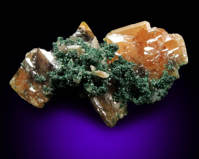 Wulfenite and Malachite from Tsumeb Mine, Otavi-Bergland District, Oshikoto, Namibia