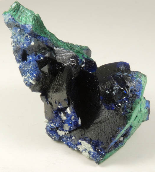 Azurite over Malachite from Milpillas Mine, Cuitaca, Sonora, Mexico