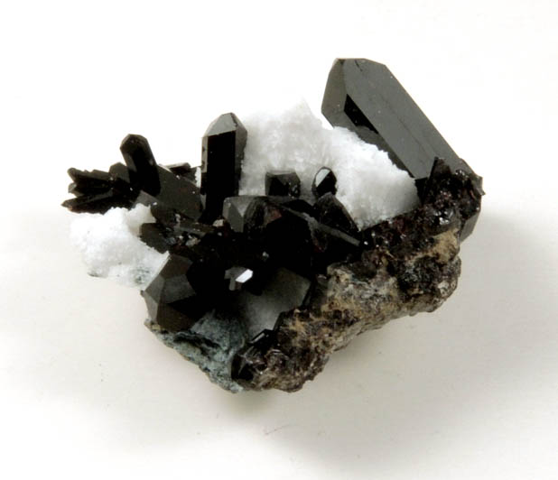 Neptunite in Natrolite from Benitoite Gem Mine, New Idria District, San Benito County, California