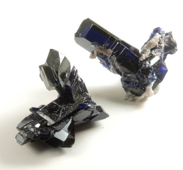 Azurite (2 small clusters) from Kerrouchene, Moyen (Middle) Atlas Mountains, Khnifra Province, Morocco