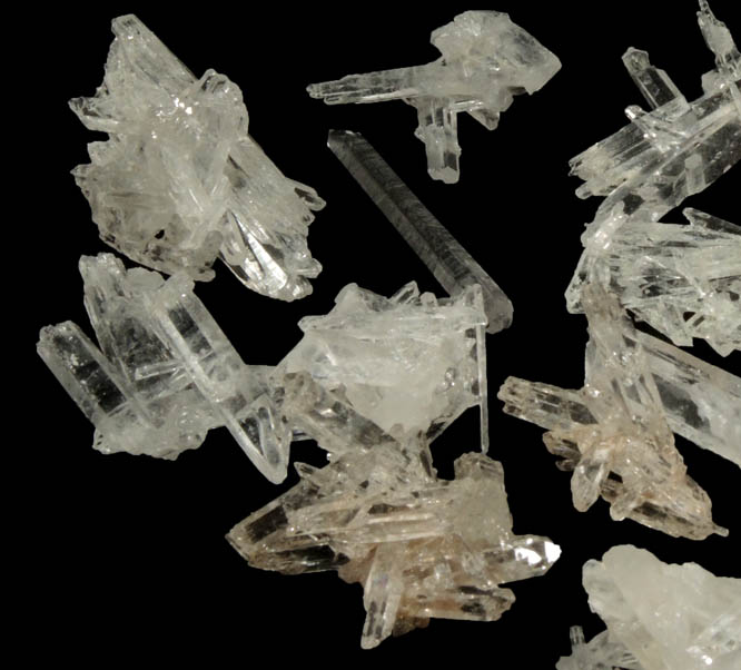 Quartz (14 small crystal clusters) from Jeffrey Quarry, near North Little Rock, Pulaski County, Arkansas