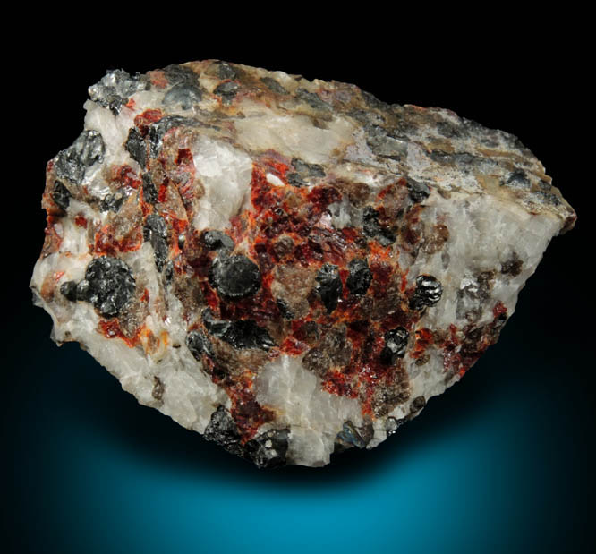 Zincite, Franklinite, Calcite, Willemite from Sterling Mine, Ogdensburg, Sterling Hill, Sussex County, New Jersey (Type Locality for Franklinite and Zincite)