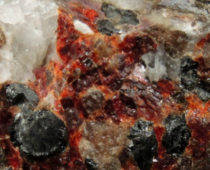 Zincite, Franklinite, Calcite, Willemite from Sterling Mine, Ogdensburg, Sterling Hill, Sussex County, New Jersey (Type Locality for Franklinite and Zincite)