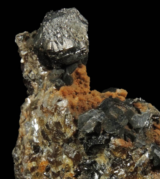 Sphalerite on Andradite Garnet from Franklin District, Sussex County, New Jersey