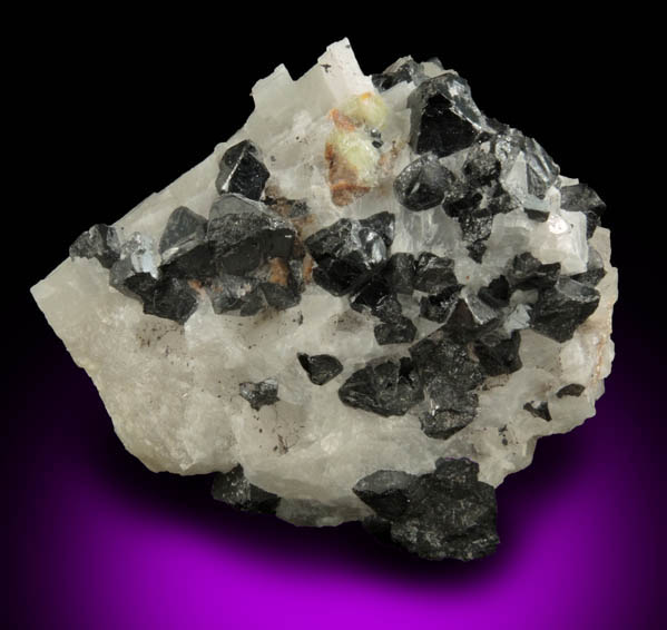 Franklinite in Calcite with Willemite from Franklin District, Sussex County, New Jersey (Type Locality for Franklinite)