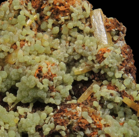 Mimetite with Wulfenite from Mina Ojuela, Mapimi, Durango, Mexico