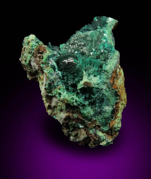 Malachite and Azurite from Ondrick Quarry, Granby, Hampshire County, Massachusetts