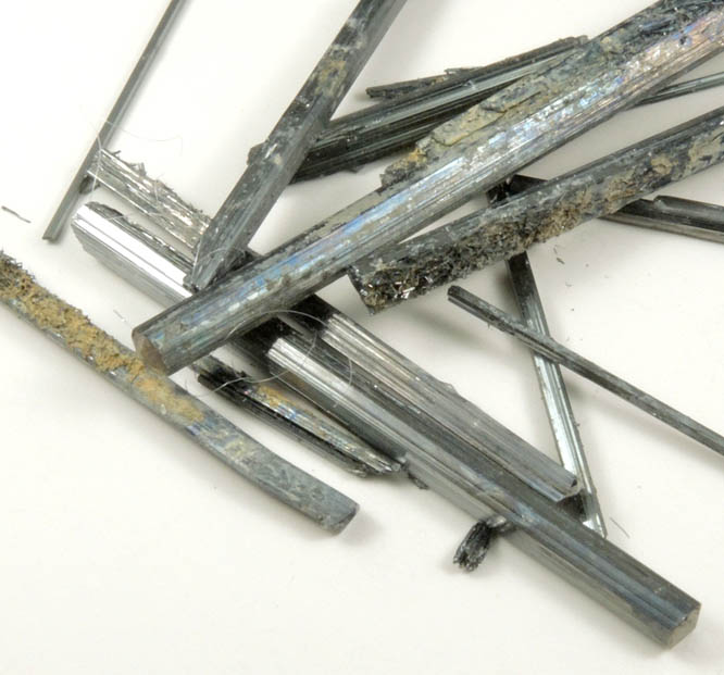 Stibnite (14 crystals) from Wuling, Jiangxi, China