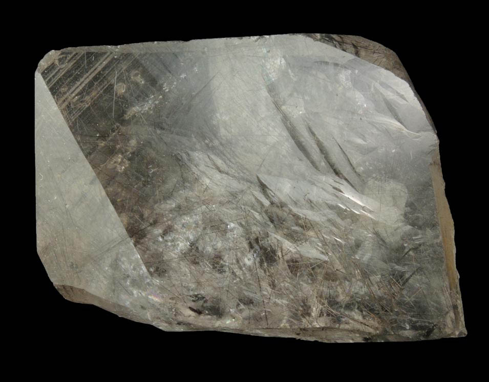 Rutile in Quartz (floater crystal) from St. Gotthard Massif, Ticino, Switzerland