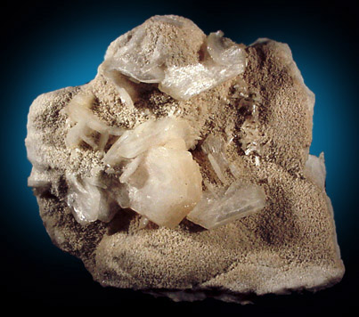 Stilbite on Quartz from Lonavala Quarry, Pune District, Maharashtra, India