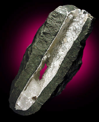 Apophyllite on Quartz in gas cavity from Lonavala Quarry, Pune District, Maharashtra, India