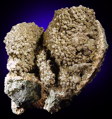 Pyrite on Stilbite from Cornwall Mine, Cornwall, Pennsylvania